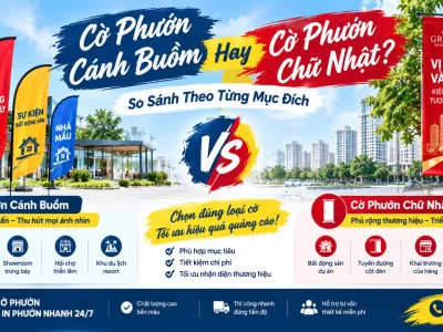 Cờ Phướn Cánh Buồm Hay Chữ Nhật? So Sánh Theo Từng Mục Đích