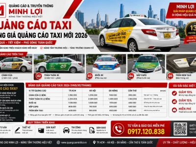 Quảng cáo taxi - Bảng giá quảng cáo taxi mới 2026