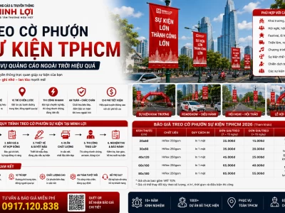 Treo cờ phướn sự kiện TPHCM – Dịch vụ quảng cáo ngoài trời hiệu quả