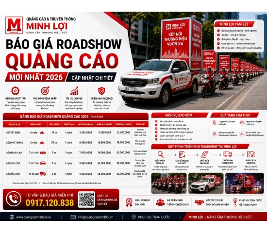 Báo Giá Roadshow Quảng Cáo Mới Nhất 2026 - Cập Nhật Chi Tiết