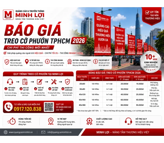 Báo Giá Treo Cờ Phướn TPHCM 2026 – Chi Phí Thi Công Mới Nhất