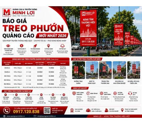 Báo Giá Treo Phướn Quảng Cáo Mới Nhất 2026