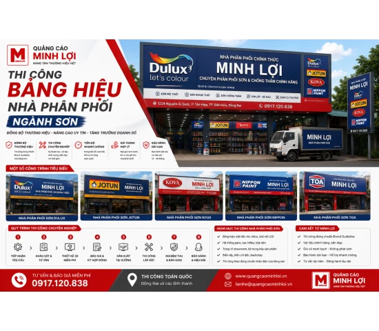 Thi Công Bảng Hiệu Nhà Phân Phối Ngành Sơn Chuyên Nghiệp Toàn Quốc