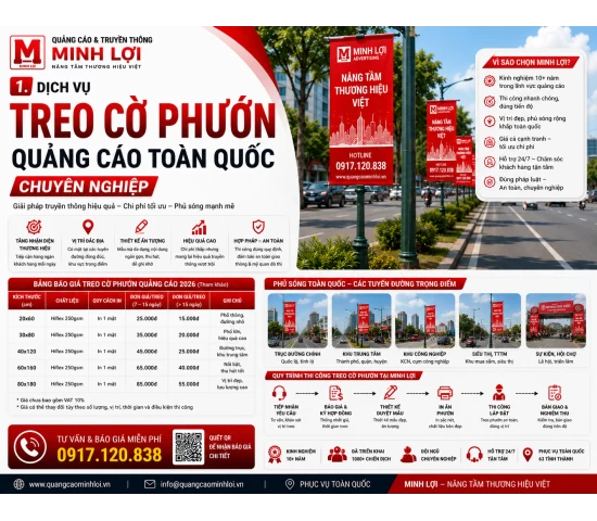 Dịch Vụ Treo Cờ Phướn Quảng Cáo Toàn Quốc Chuyên Nghiệp