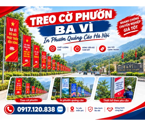 Treo Cờ Phướn Ba Vì - In Phướn Quảng Cáo Hà Nội 