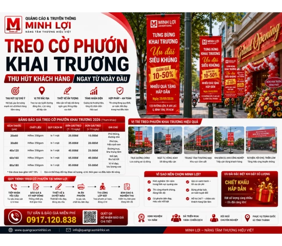 Treo Cờ Phướn Khai Trương – Thu Hút Khách Hàng Ngay Từ Ngày Đầu