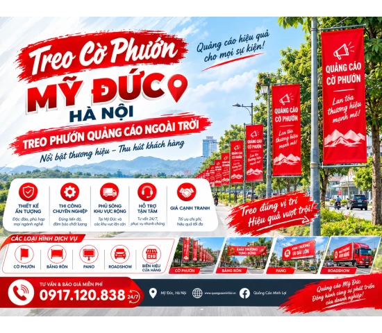 Treo Cờ Phướn Mỹ Đức, Hà Nội – Treo Phướn Quảng Cáo Ngoài Trời 
