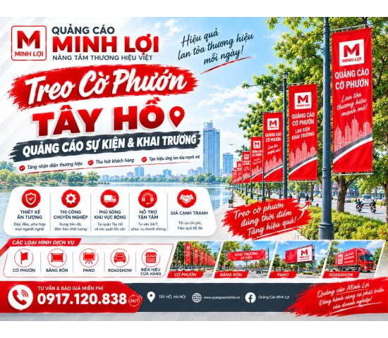 Treo Cờ Phướn Phường Tây Hồ, Hà Nội – Giá Rẻ