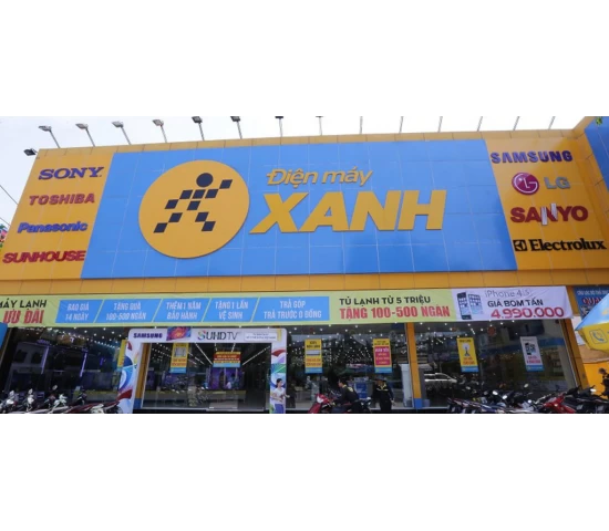 Thi Công Biển Hiệu Điện Máy Xanh | Thiết Kế – Thi Công Toàn Quốc