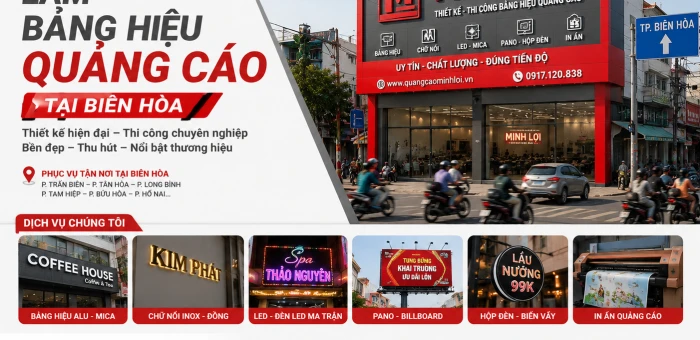 Làm Bảng Hiệu Quảng Cáo Tại Biên Hòa – Quảng Cáo Minh Lợi