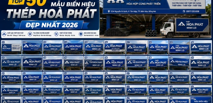Top 50+ Mẫu Biển Hiệu Thép Hoà Phát Đẹp Nhất 2026