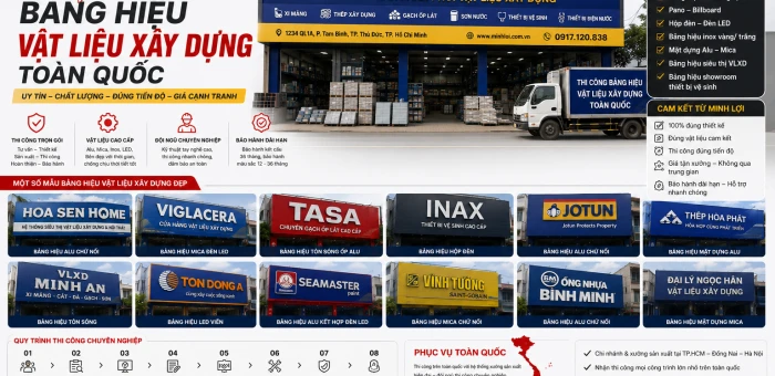 Thi Công Bảng Hiệu Vật Liệu Xây Dựng Toàn Quốc