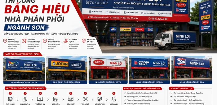 Thi Công Bảng Hiệu Nhà Phân Phối Ngành Sơn