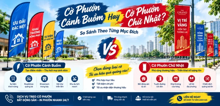 Cờ Phướn Cánh Buồm Hay Chữ Nhật? So Sánh Theo Từng Mục Đích