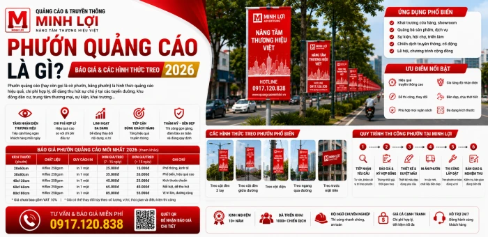 Phướn Quảng Cáo Là Gì? Báo Giá & Các Hình Thức Treo 2026