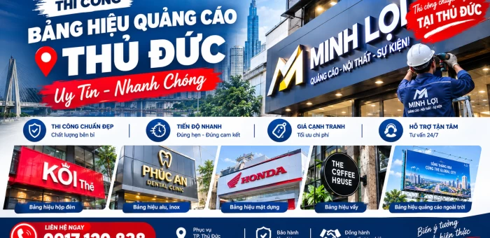 Thi công bảng hiệu quảng cáo thủ đức - uy tín, nhanh chóng