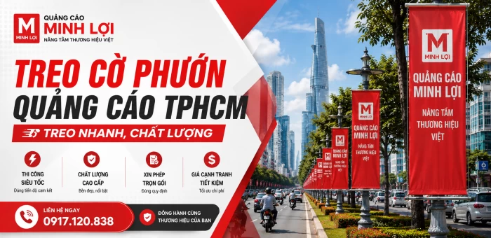 Treo Cờ Phướn Quảng Cáo TPHCM-Treo Nhanh, Chất Lượng
