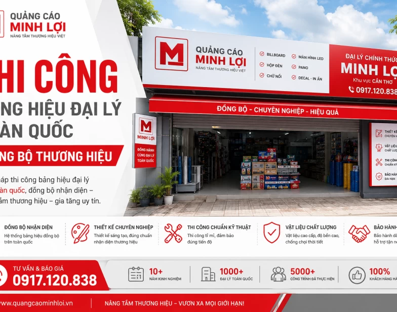 THI CÔNG BẢNG HIỆU ĐẠI LÝ TOÀN QUỐC ĐỒNG BỘ THƯƠNG HIỆU