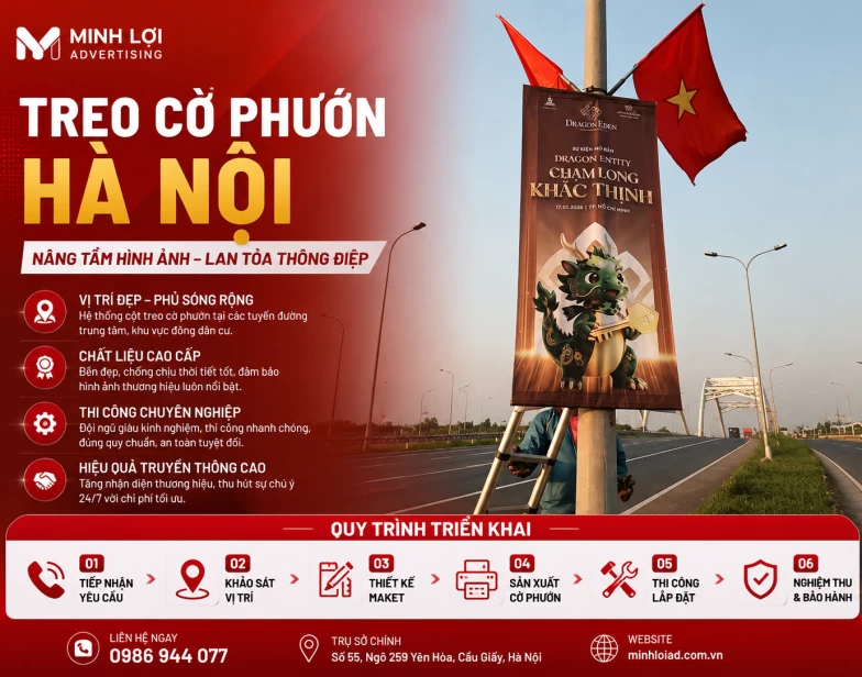 Treo Cờ Phướn Hà Nội - Minh Lợi Advertising