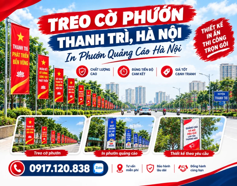 Treo Cờ Phướn Thanh Trì, Hà Nội – In Phướn Quảng Cáo Hà Nội