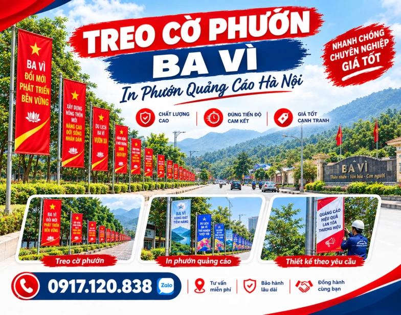 Treo Cờ Phướn Ba Vì - In Phướn Quảng Cáo Hà Nội 