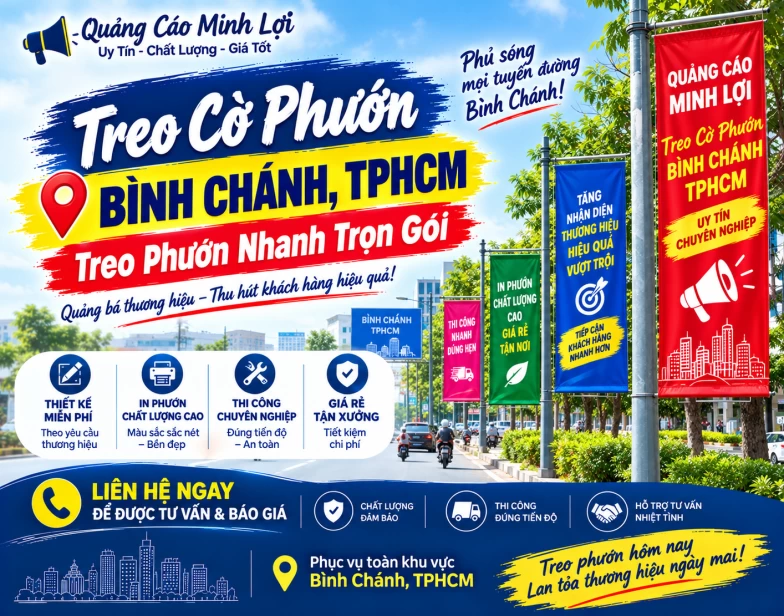 Treo Cờ Phướn Bình Chánh, TPHCM - Treo Phướn Nhanh Trọn Gói 