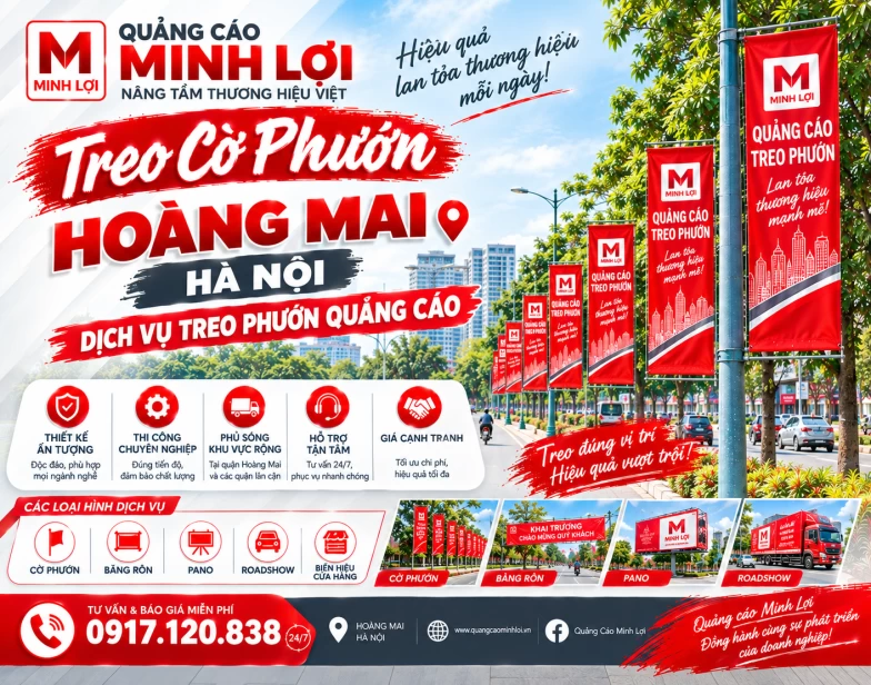 Treo Cờ Phướn Hoàng Mai, Hà Nội – Dịch Vụ Treo Phướn Quảng Cáo