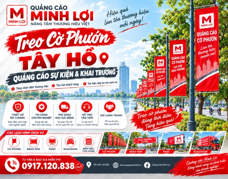 Treo Cờ Phướn Phường Tây Hồ, Hà Nội – Giá Rẻ