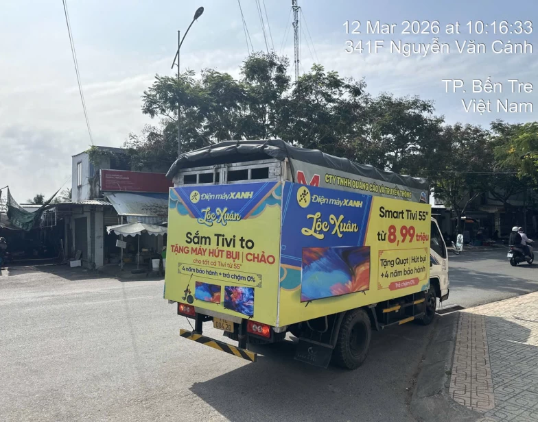 Chạy Roadshow Bến Tre - Quảng Cáo Taxi Bến Tre, Xe Tải