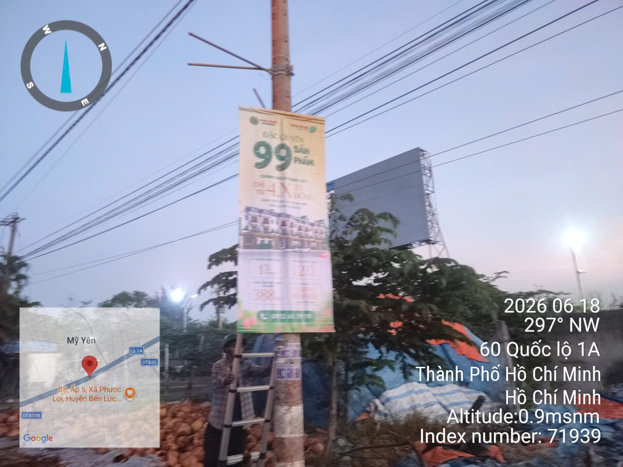 Treo cờ phướn hai mặt