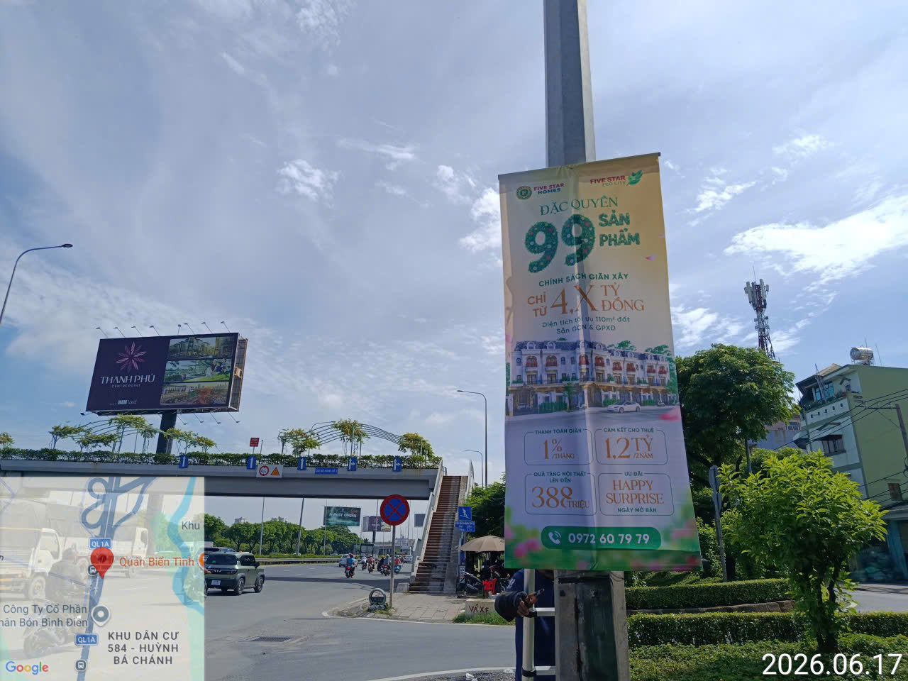Treo cờ phướn hai mặt