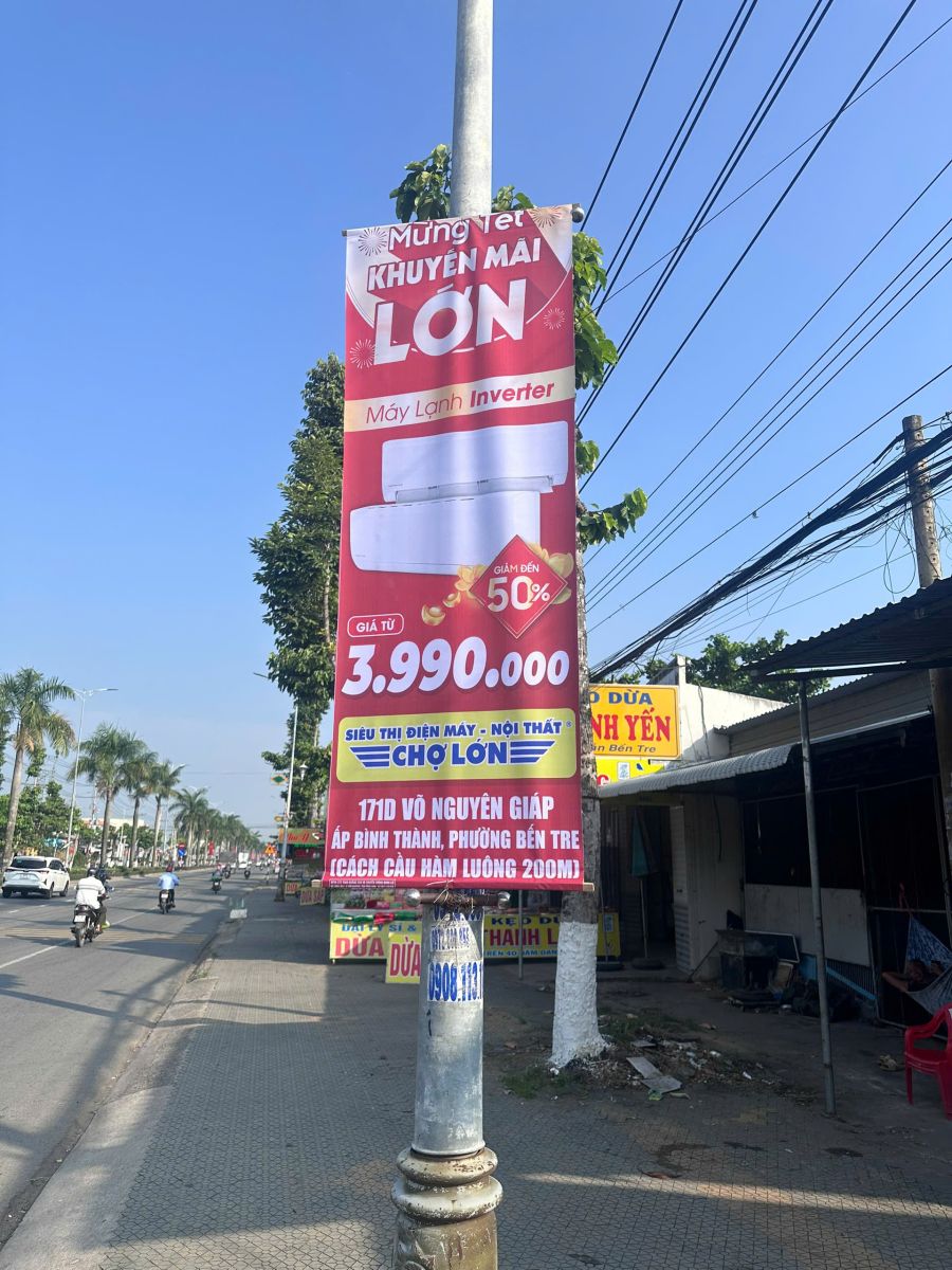 Treo cờ phướn Yên Bái thực tế
