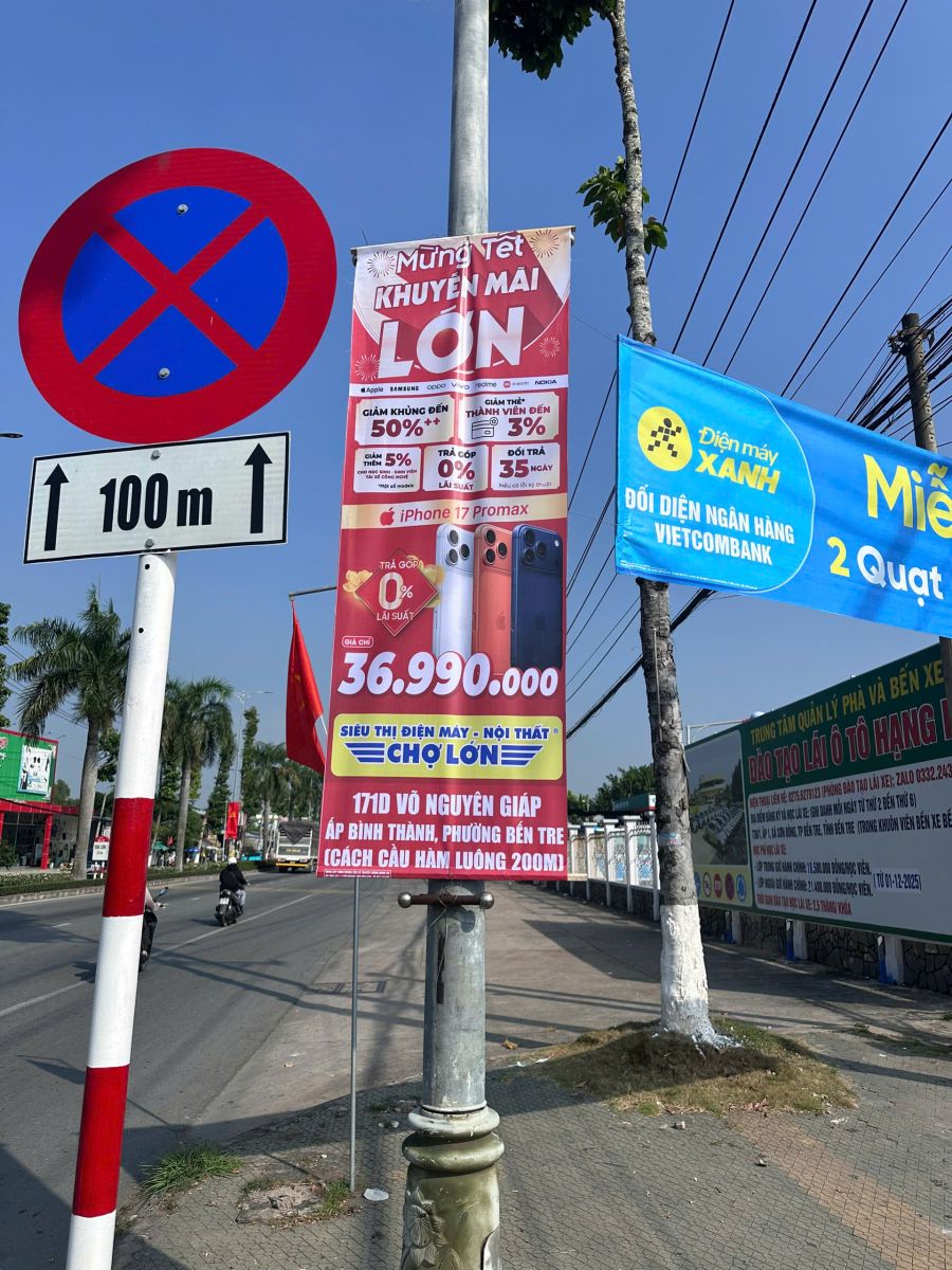 Treo cờ phướn Thái Nguyên thực tế