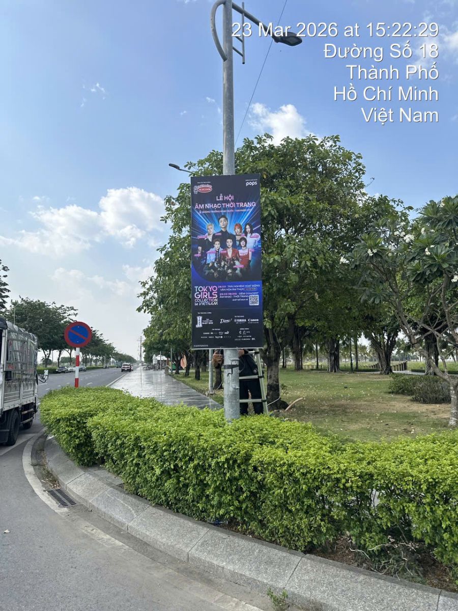 Treo cờ phướn Điện Biên thực tế