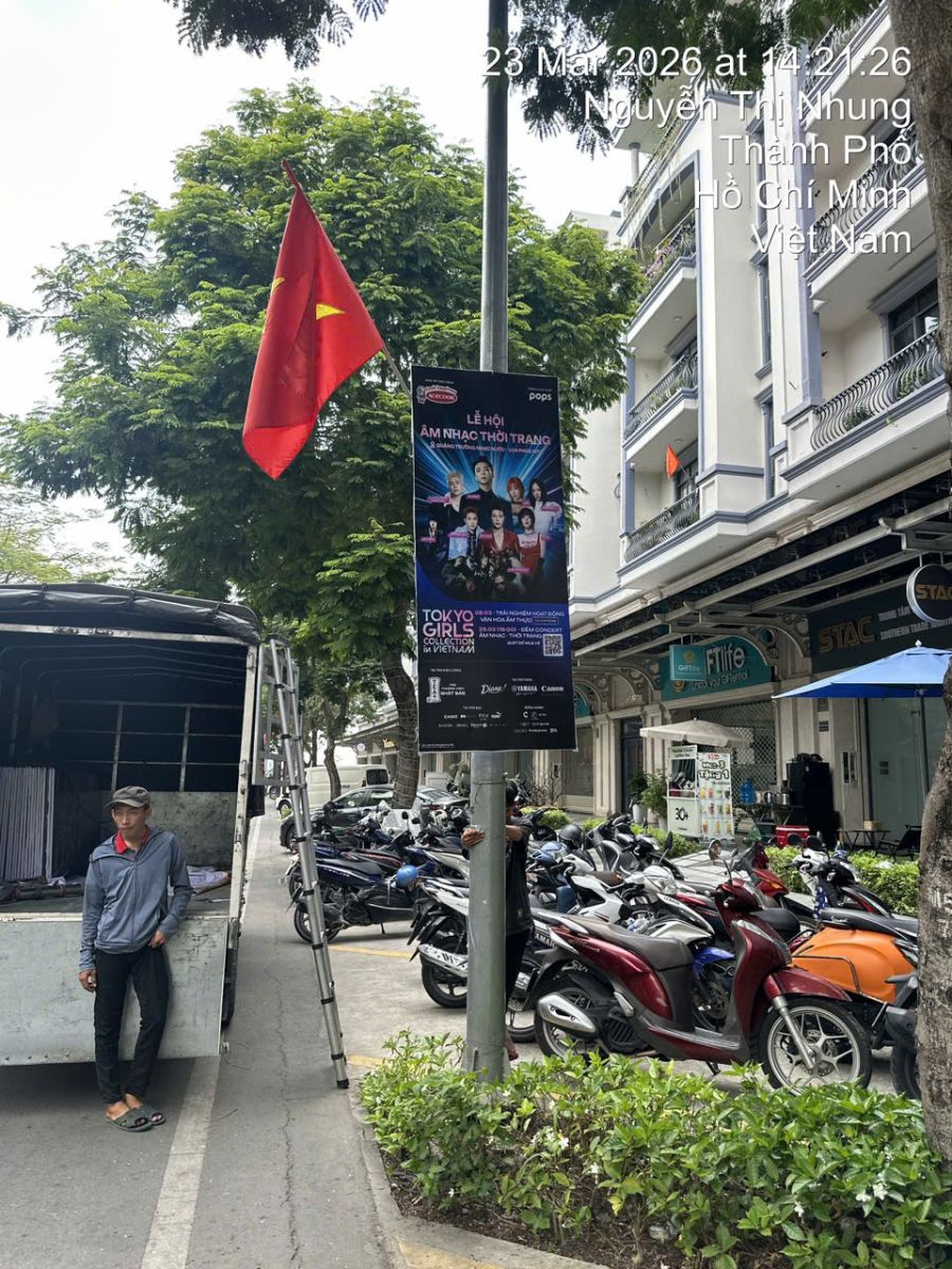 Treo cờ phướn Hoà Bình | Treo băng rôn Hoà Bình