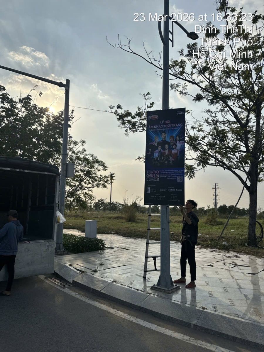Treo cờ phướn Ninh Bình thực tế
