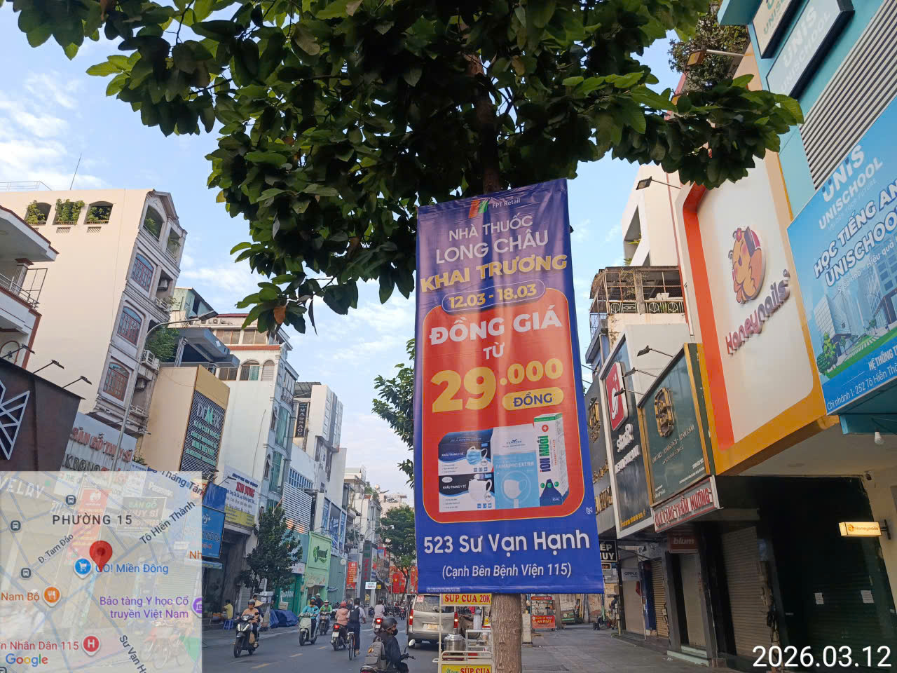 Treo cờ phướn Quận 10 Sư Vạn Hạnh thực tế